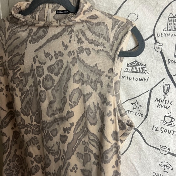 J. McLaughlin Liz Suede Jaguar Print Sheath Dress large nwot - Picture 4 of 6